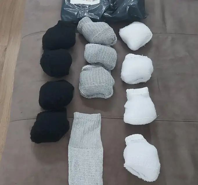Fotos reais do kit 12 pares de meia