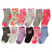 Kit 12 Pares Meias Infantil Feminino