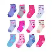 Kit 12 Pares Meia Infantil Cano Alto Unissex Atacado Cores